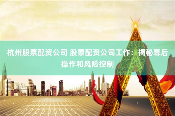 杭州股票配资公司 股票配资公司工作：揭秘幕后操作和风险控制